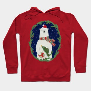 Polar Bear with Christmas Tree Hoodie